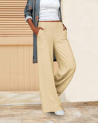 Women's High Rise Slim Fit Pants – Fitted Tailored Dress Trousers