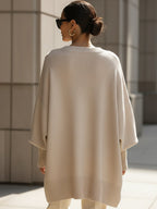 Women's Oversized Knit Sweater – Relaxed Long Sleeve Casual Sweater