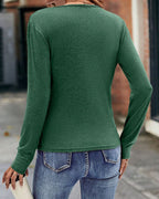 Women's Pleated V-Neck Wrap Blouse – Fitted Long Sleeve Blouse