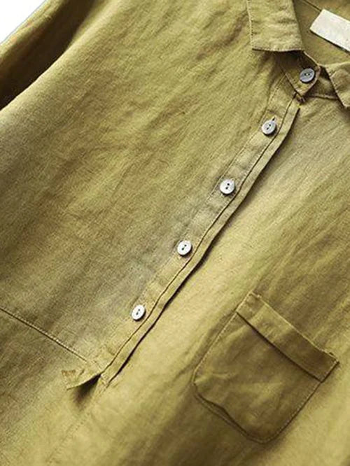 Women's Button Front Stand Collar Blouse – Long Sleeve Dressy Blouse