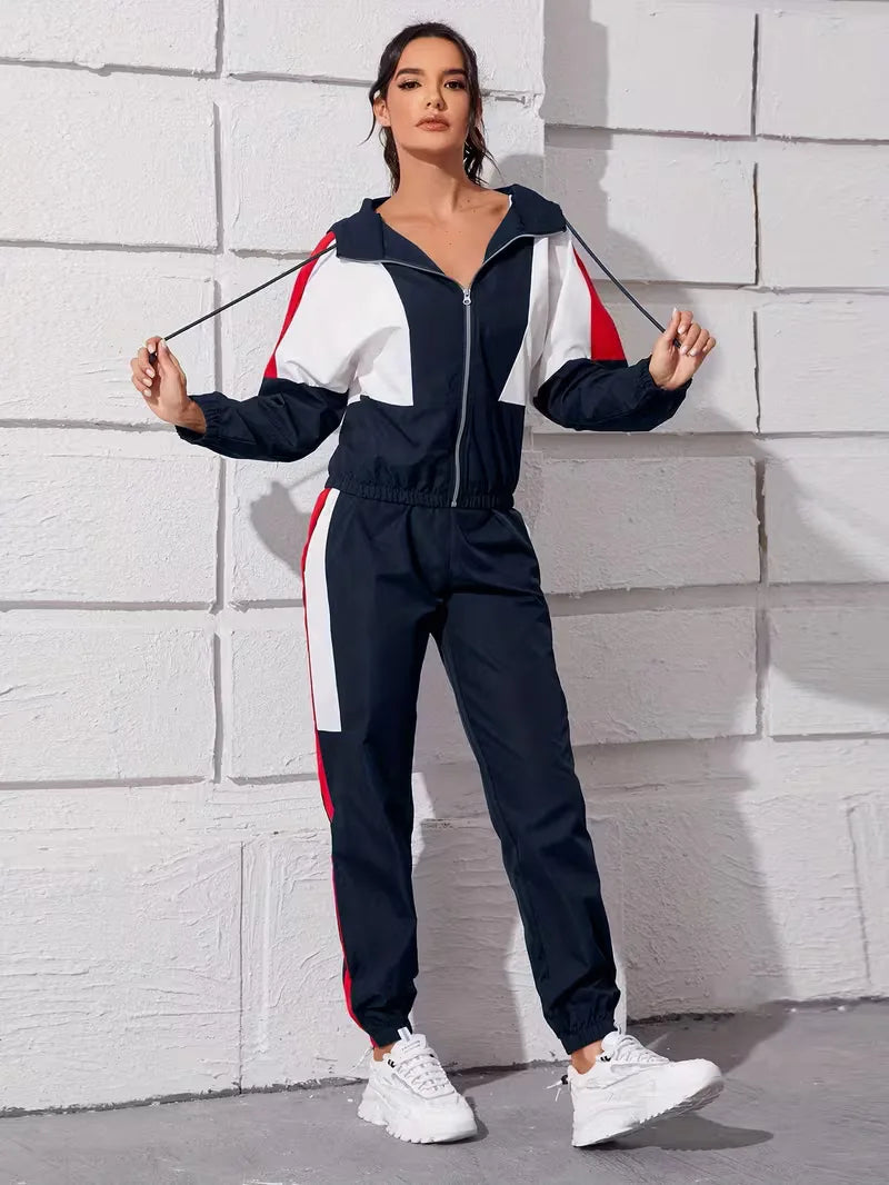 Women's Zip-Up Lounge Set – Hooded Legging Two-Piece Set