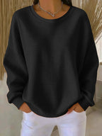 Women's Relaxed Textured Sweater – Everyday Long Sleeve Pullover
