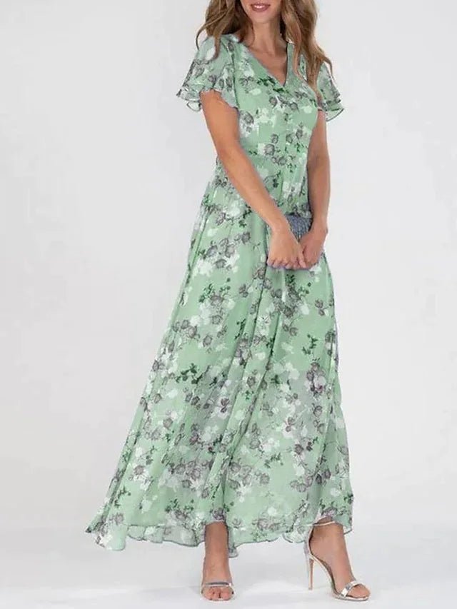 Women's Floral Occasion Maxi Dress – Flowy Summer Dress