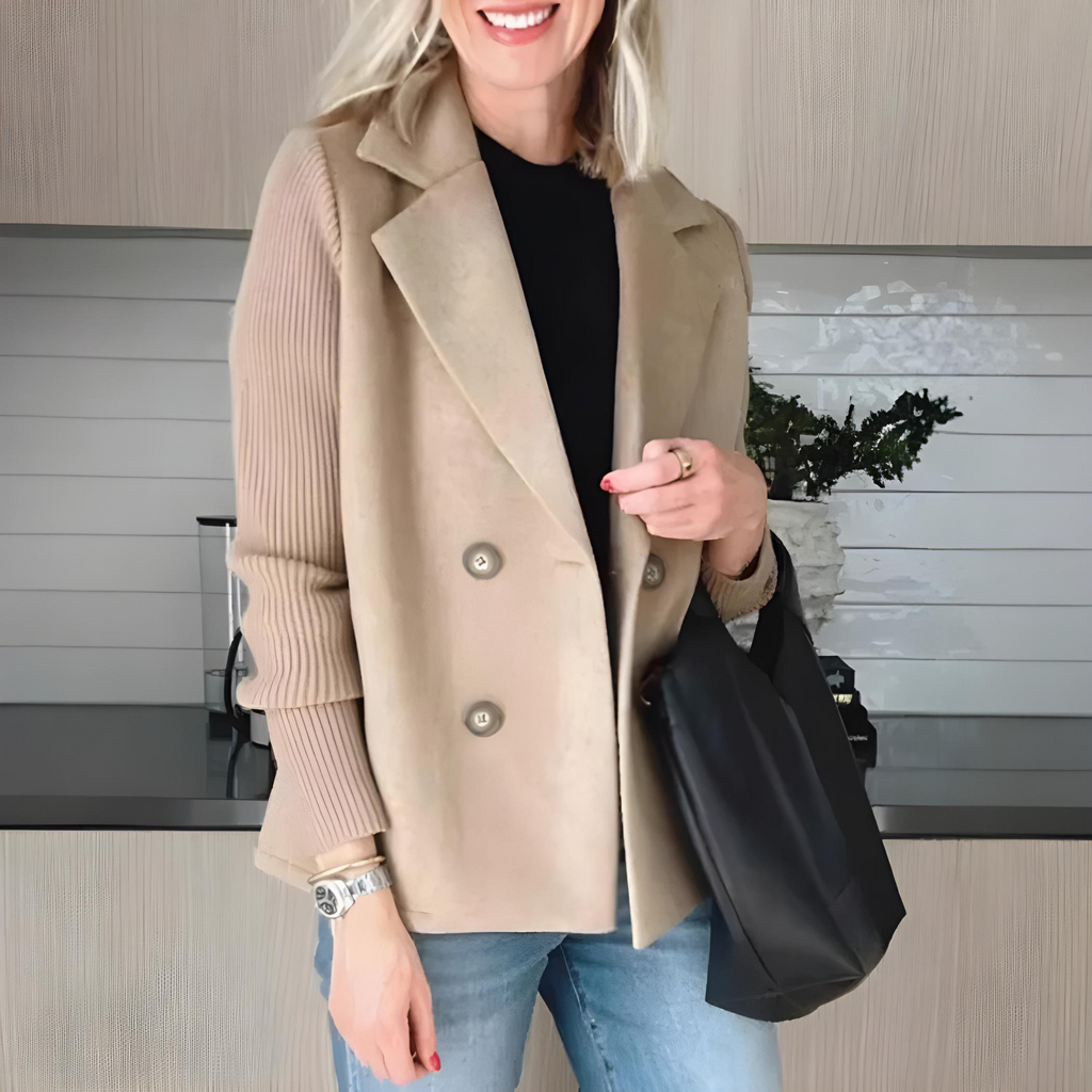 Women's Structured Tailored Coat – Classic Fit Button Front Overcoat