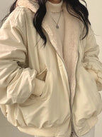 Women's Reversible Winter Jacket – Oversized Hooded Jacket