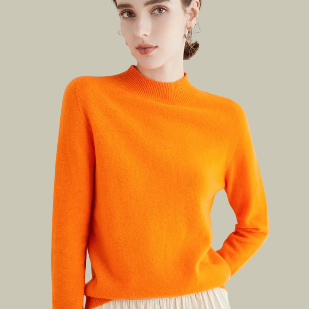 Women's Fitted Turtleneck Sweater – Classic Roll Neck Winter Sweater