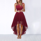 Women's High-Low Wedding Guest Midi Dress – Asymmetrical Flowy Occasion Dress