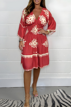 Women's Flowy Boho Occasion Dress – Relaxed Day-to-Evening Dress