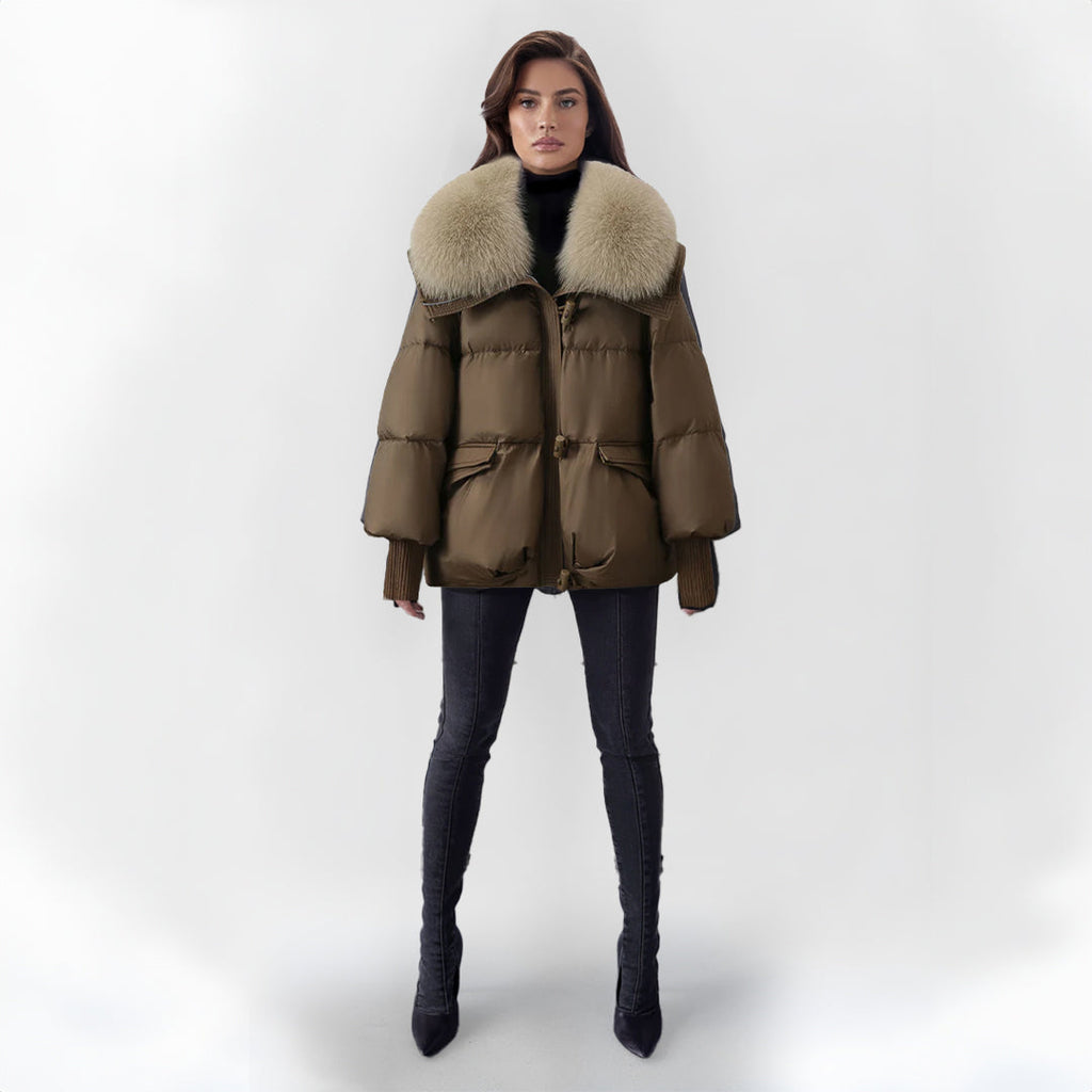 Women's Faux Fur Puffer Jacket – Longline Winter Coat