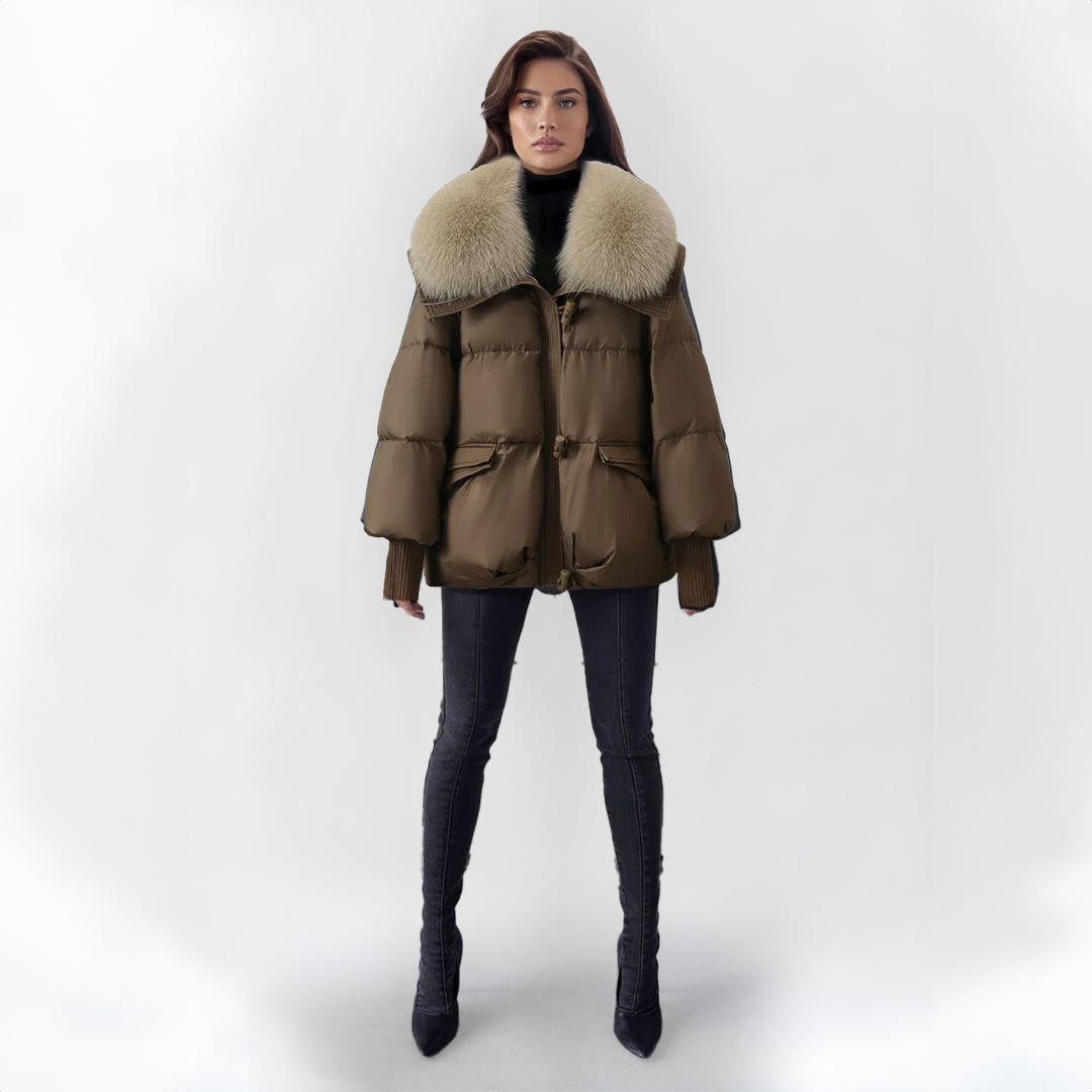 Women's Faux Fur Puffer Jacket – Longline Winter Coat
