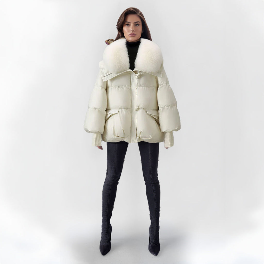 Women's Faux Fur Puffer Jacket – Longline Winter Coat