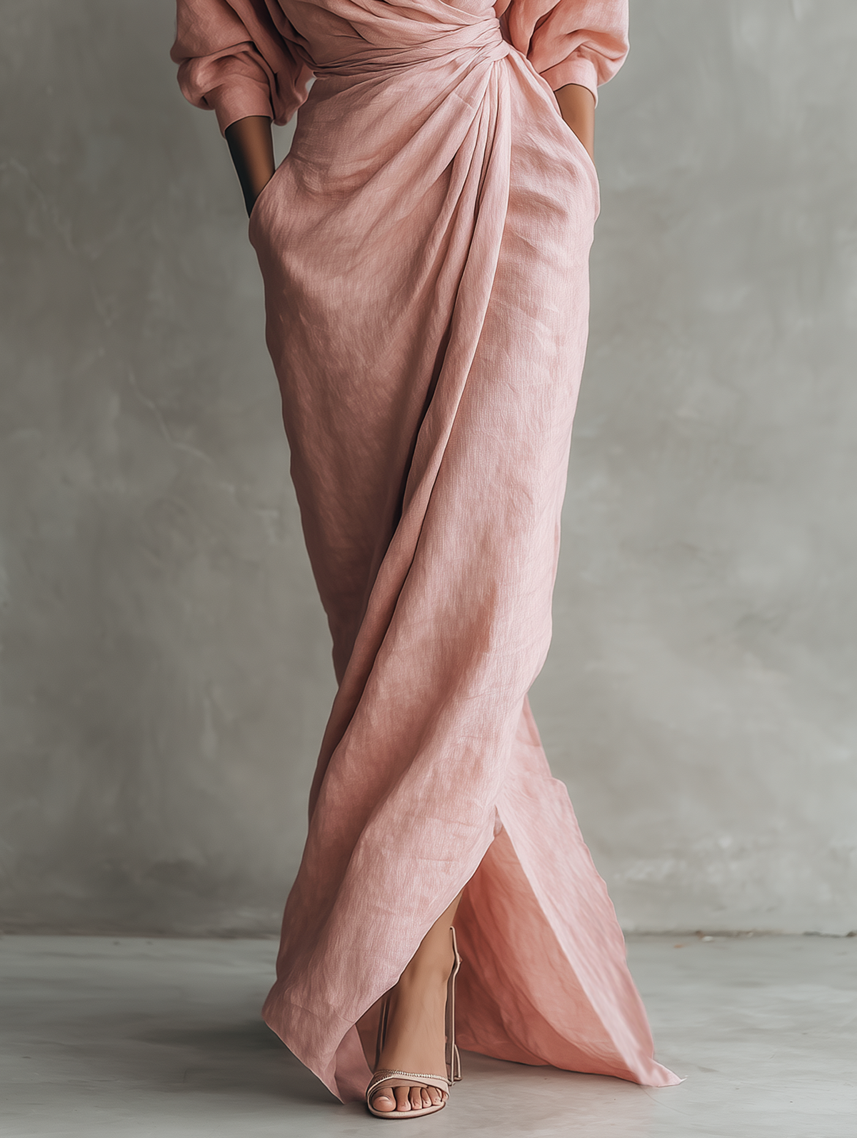 Women's V-Neck Maxi Dress – Minimalist Flowy Summer Dress
