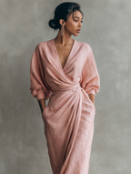 Women's V-Neck Maxi Dress – Minimalist Flowy Summer Dress