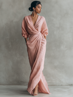 Women's V-Neck Maxi Dress – Minimalist Flowy Summer Dress