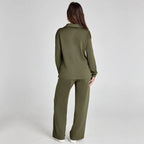 Women's Relaxed Lounge Set – Oversized Wide Leg Two-Piece Outfit