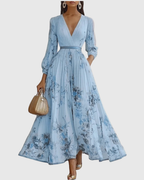 Women's Pleated Wedding Guest Midi Dress – Sleeveless Floral Occasion Dress