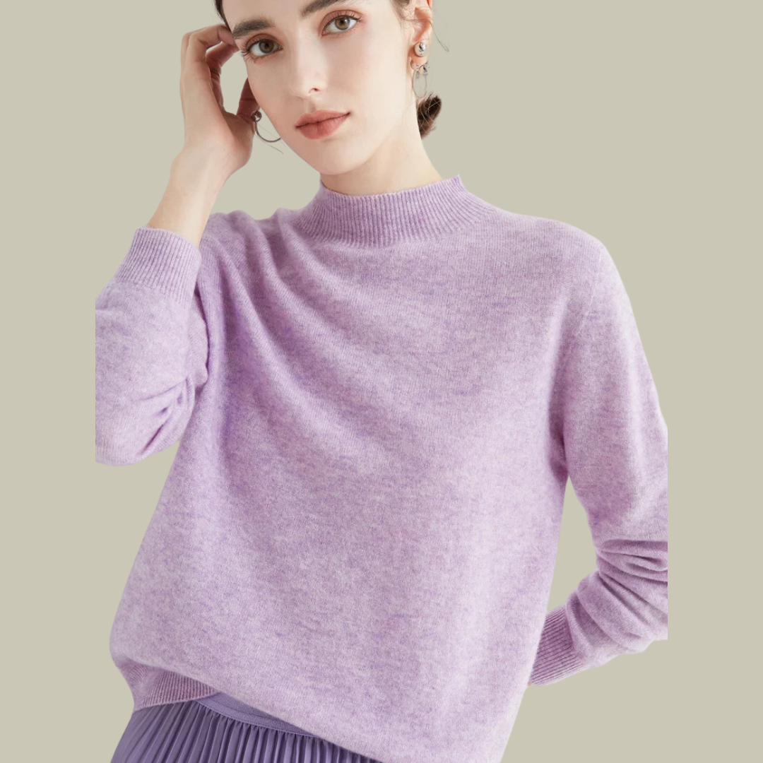Women's Fitted Turtleneck Sweater – Classic Roll Neck Winter Sweater