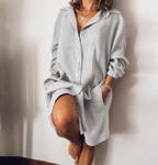 Women's Longline Tunic Blouse – Relaxed Button Front Shirt Blouse
