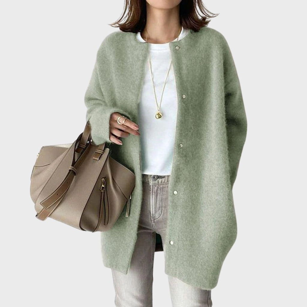 Women's Button Front Knit Cardigan – Soft Classic Long Sleeve Cardigan