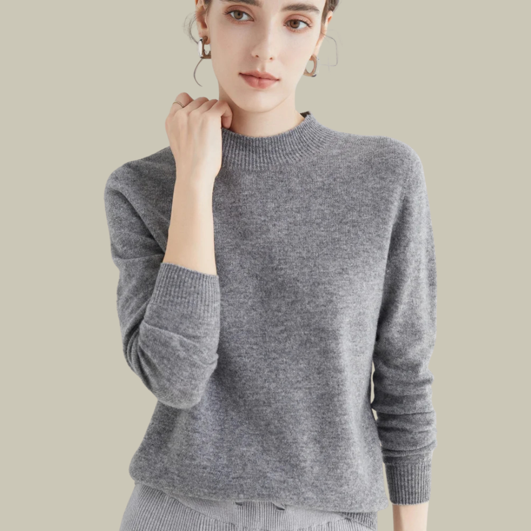 Women's Fitted Turtleneck Sweater – Classic Roll Neck Winter Sweater