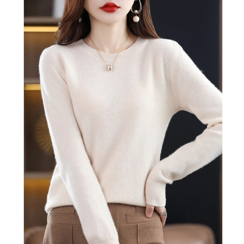 Women's Everyday Crew Neck Sweater – Soft Long Sleeve Knit Pullover