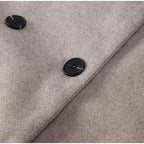 Women's Double-Breasted Winter Coat – Relaxed Stand Collar Overcoat