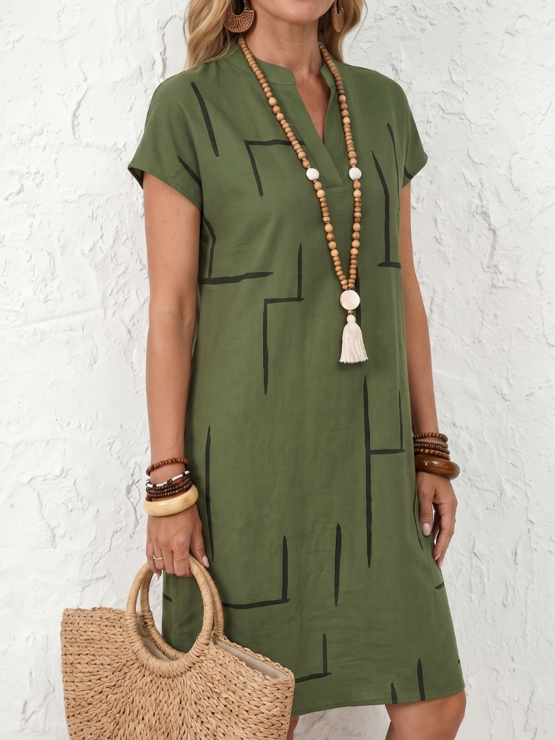 Women's Everyday Print Dress – Relaxed Flowy Day Dress