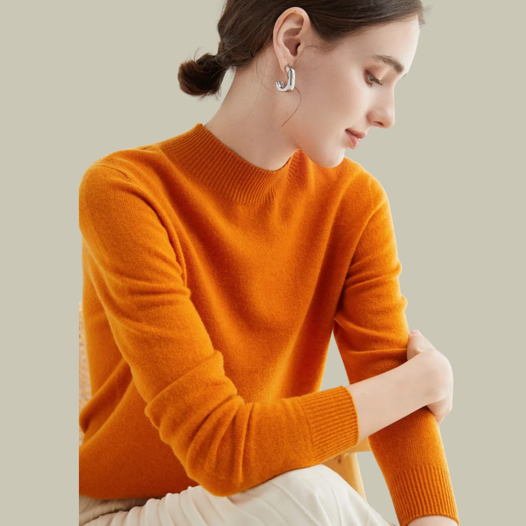 Women's Fitted Turtleneck Sweater – Classic Roll Neck Winter Sweater