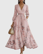 Women's Pleated Wedding Guest Midi Dress – Sleeveless Floral Occasion Dress