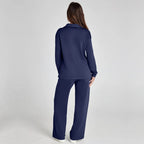 Women's Relaxed Lounge Set – Oversized Wide Leg Two-Piece Outfit