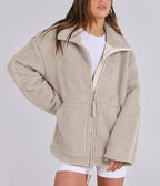 Women's Oversized Fleece Winter Jacket – Warm Zip-Up Jacket