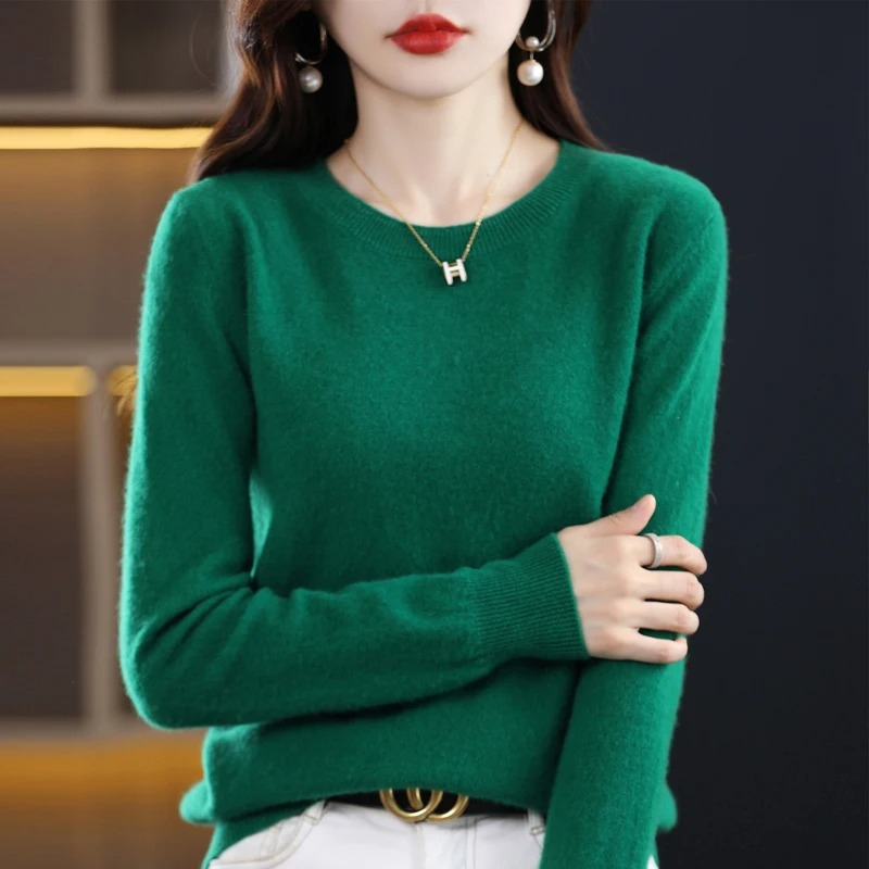 Women's Relaxed Crew Neck Knit Sweater – Soft Long Sleeve Pullover