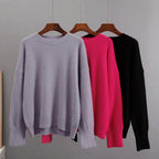 Women's Oversized Knit Sweater – Relaxed Long Sleeve Winter Sweater