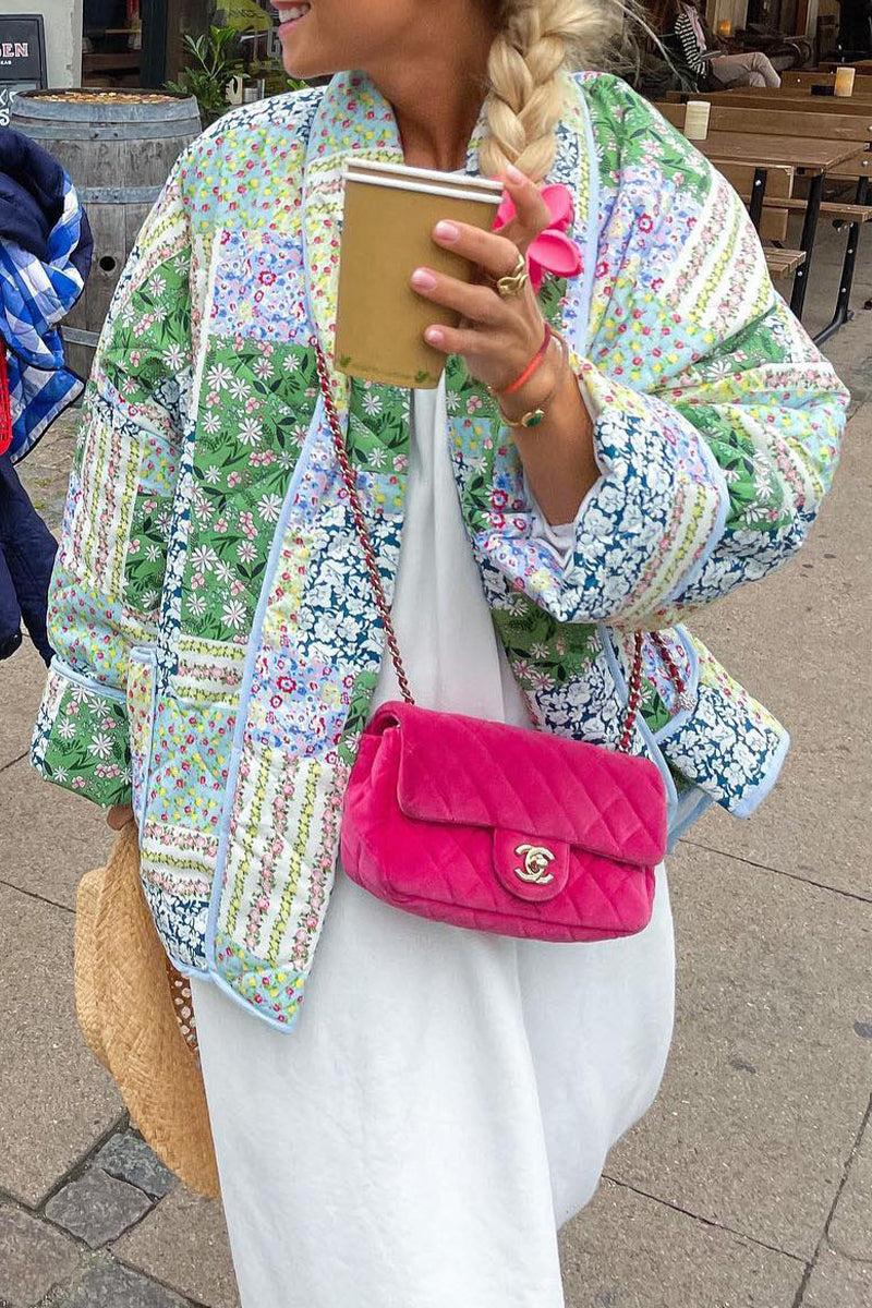 Women's Floral Pocket Cardigan – Open Front Long Sleeve Cardigan