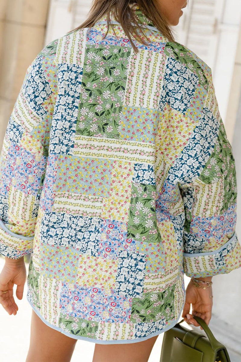 Women's Floral Pocket Cardigan – Open Front Long Sleeve Cardigan