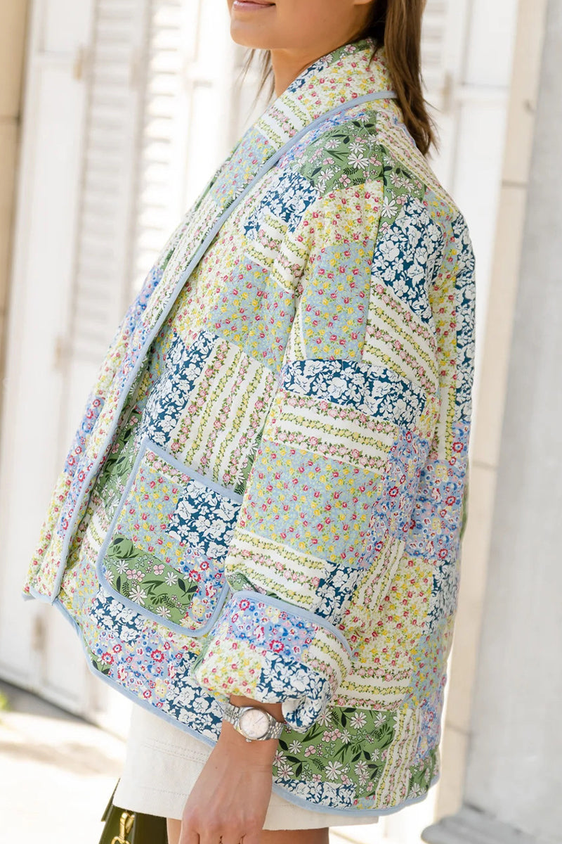 Women's Floral Pocket Cardigan – Open Front Long Sleeve Cardigan