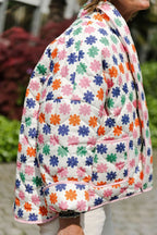 Women's Floral Pocket Cardigan – Open Front Long Sleeve Cardigan