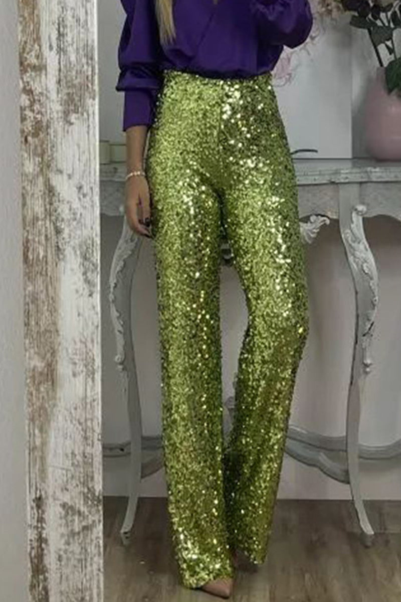 Women's Sequin Pants – High Waist Cocktail Pants