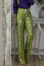 Women's Sequin Pants – High Waist Cocktail Pants