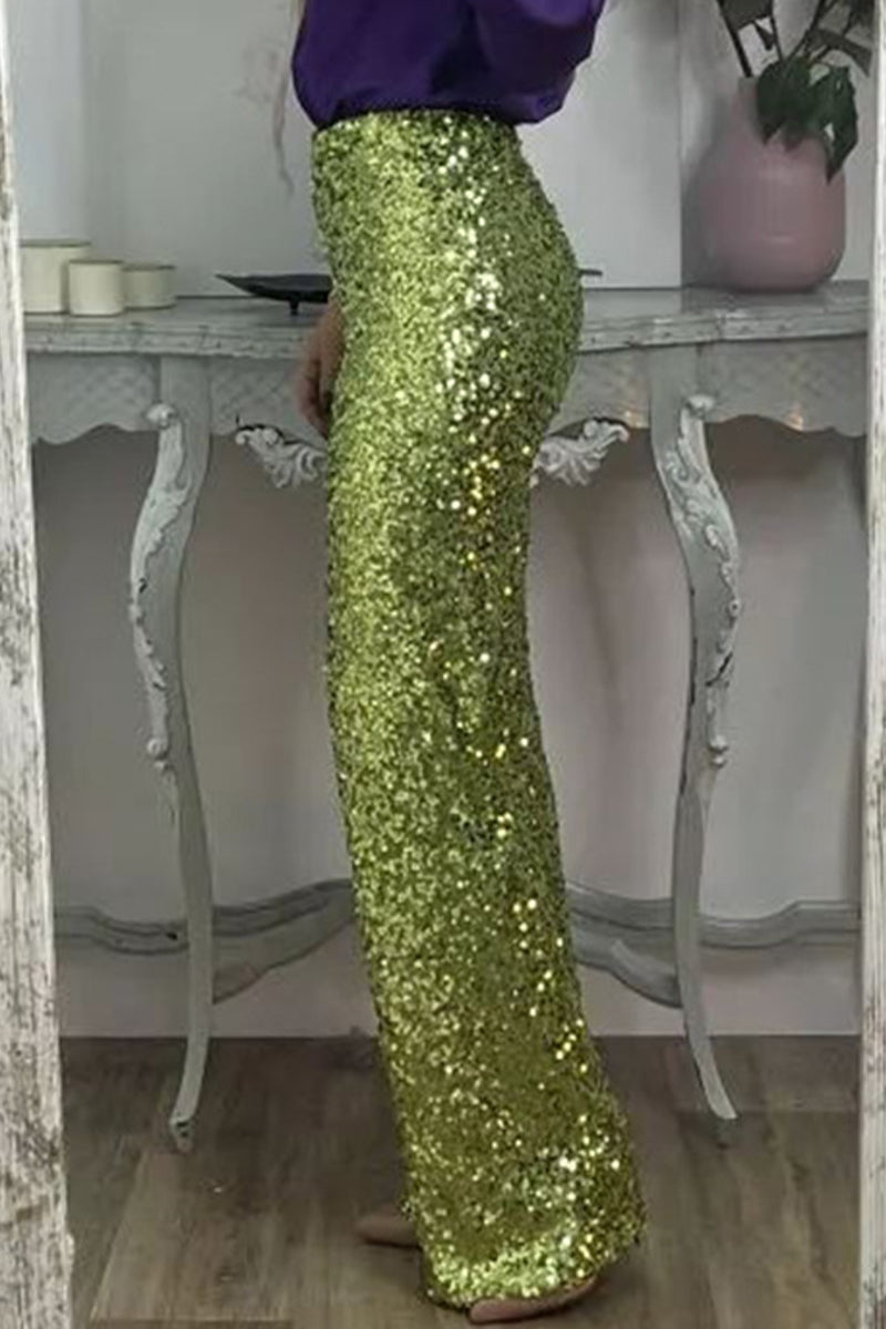 Women's Sequin Pants – High Waist Cocktail Pants
