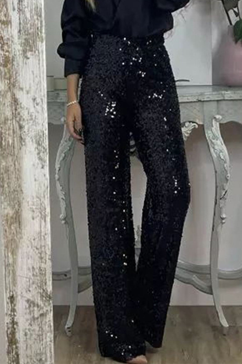 Women's Sequin Pants – High Waist Cocktail Pants