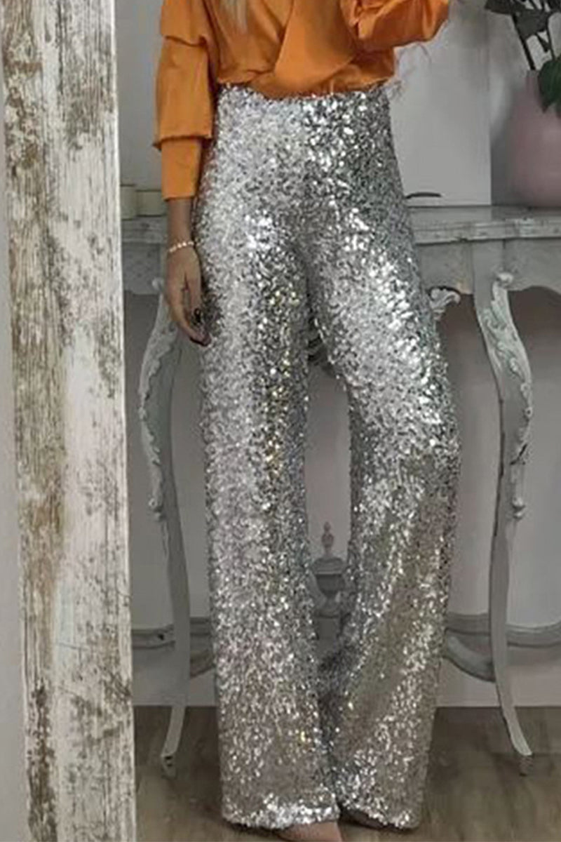 Women's Sequin Pants – High Waist Cocktail Pants
