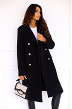 Women's Long Double-Breasted Overcoat – Classic Winter Coat