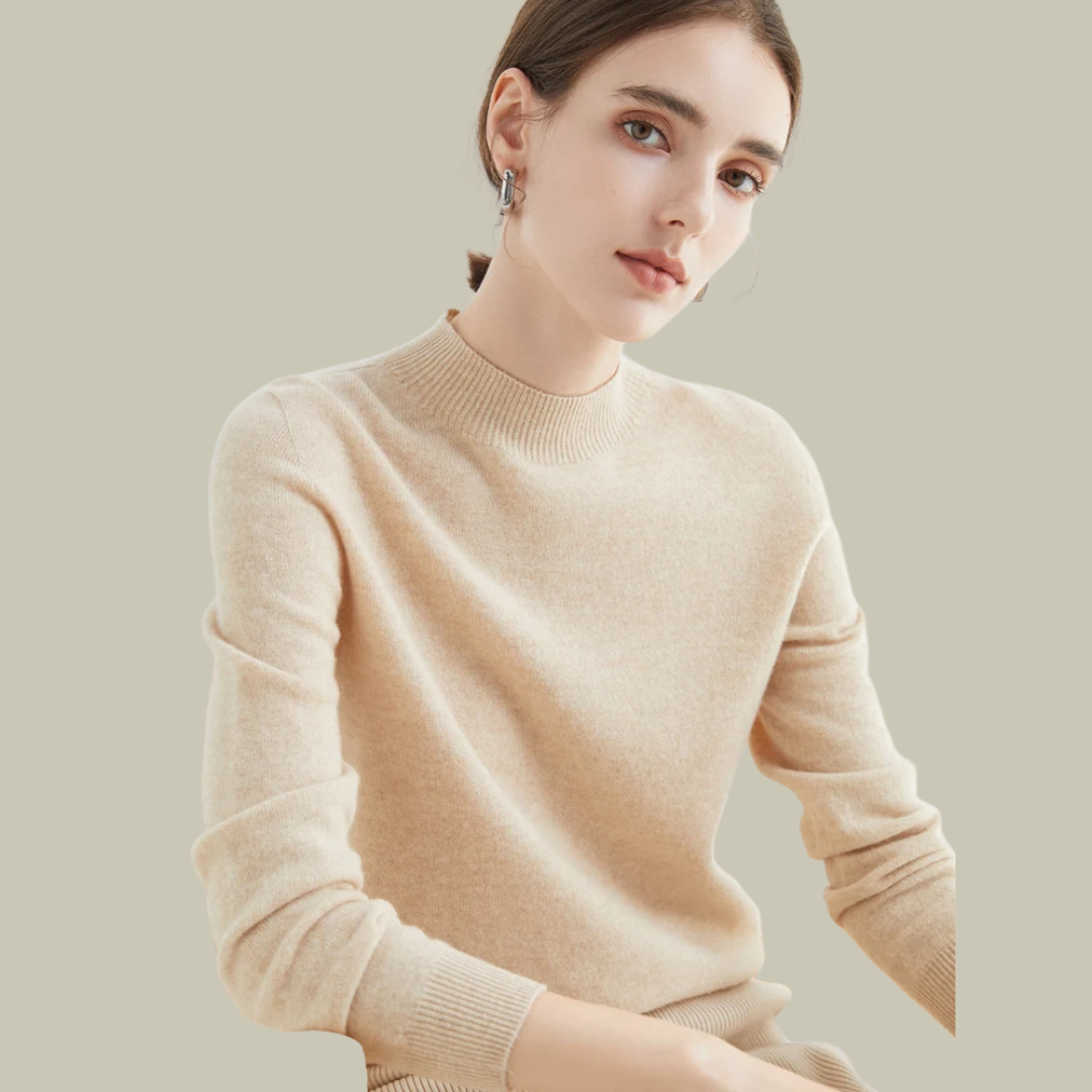 Women's Fitted Turtleneck Sweater – Classic Roll Neck Winter Sweater
