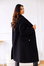 Women's Long Double-Breasted Overcoat – Classic Winter Coat