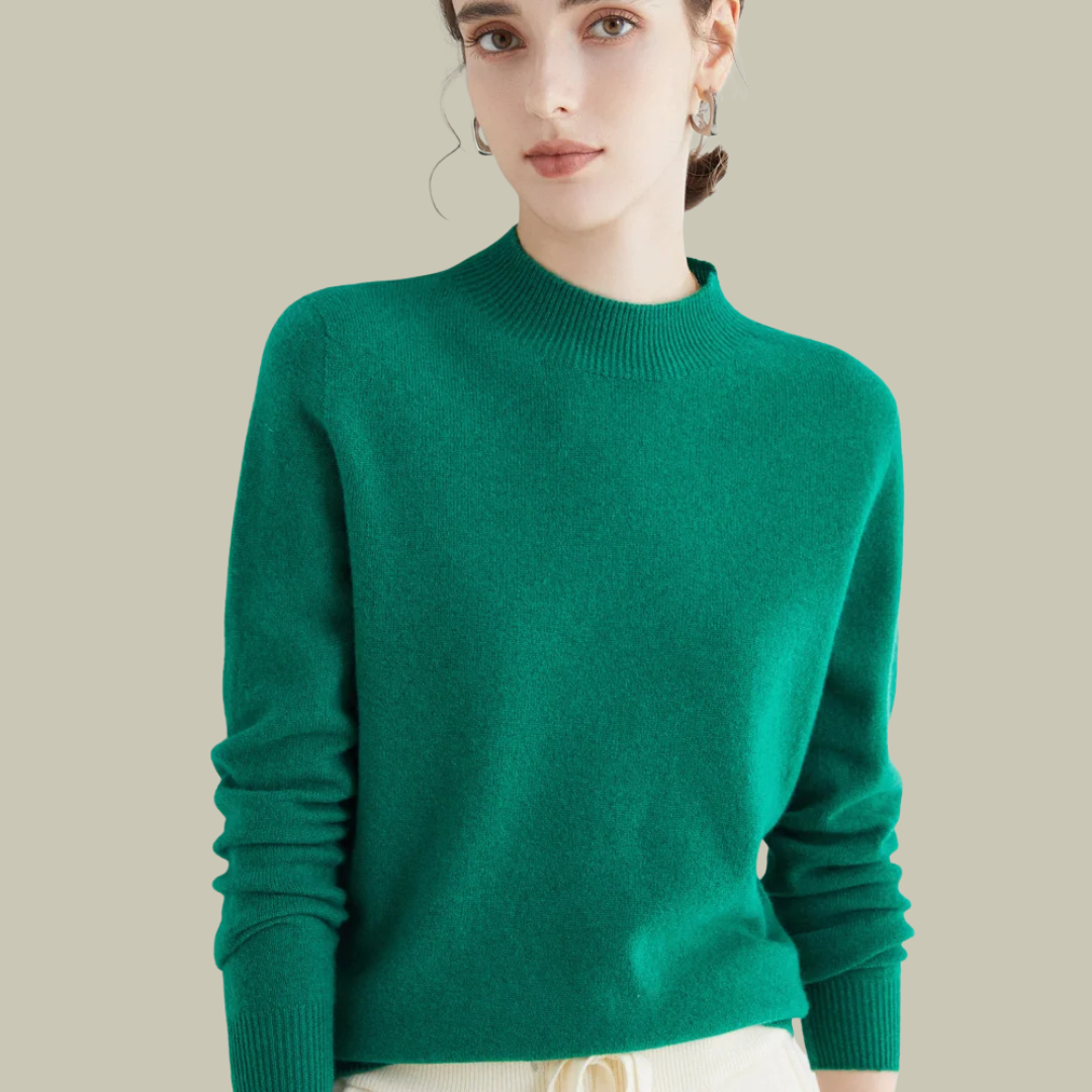 Women's Fitted Turtleneck Sweater – Classic Roll Neck Winter Sweater
