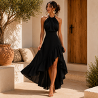 Alanah | Halter Wedding Guest Midi Dress