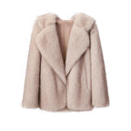 Women's Oversized Faux Fur Coat – Fluffy Winter Statement Jacket