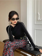 Women's Long Sleeve Roll Neck Sweater – Fitted Winter Knit Sweater