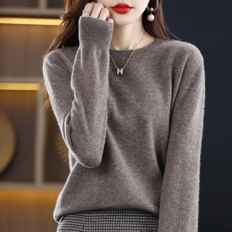 Women's Everyday Crew Neck Sweater – Soft Long Sleeve Knit Pullover